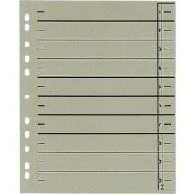 Schäfer Shop Select Intercalaires à découper avec onglets , format A4, lignes pré-tracées, 100 p., gris