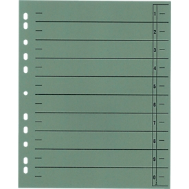 Schäfer Shop Select Intercalaires, avec onglets, format DIN A4, lignes imprimées, perforation universelle, 100 pièces, vert