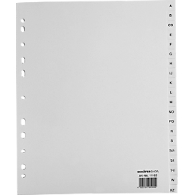 Schäfer Shop Select Intercalaires pour classeurs, grande largeur, lettres A-Z (20 feuilles), gris