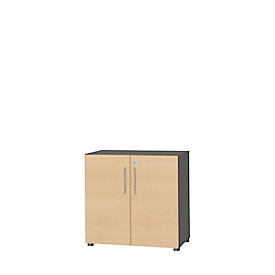 Schäfer Shop  Select Kast Start Off, 2 ordnerhoogten, afsluitbaar, B 800 x D 420 x H 744 mm, hout, grafiet/ahorn
