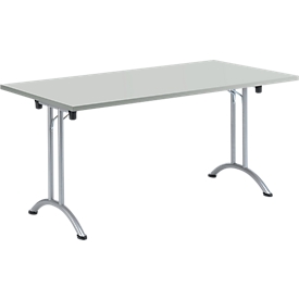 Schäfer Shop Select klaptafel, 1600 x 700 mm, lichtgrijs/aluminium wit 