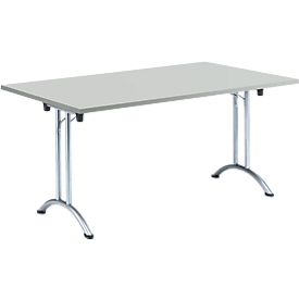 Schäfer Shop Select klaptafel, 1600 x 800 mm, lichtgrijs/chroom 