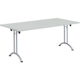 Schäfer Shop Select klaptafel, 1800 x 800 mm, lichtgrijs/aluminium wit 