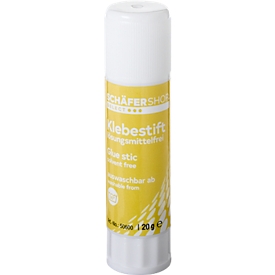 Schäfer Shop Select Klebestift, 20 Gramm, lösungsmittelfrei, geruchsarm, auswaschbar, transparent