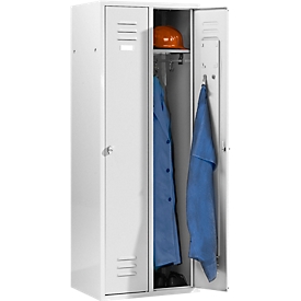 Schäfer Shop Select Kledinglocker met 2 compartimenten, draaigrendelslot, lichtgrijs/lichtgrijs