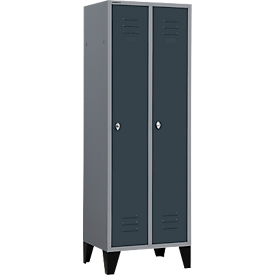 Schäfer Shop Select Kleiderspind mit Füßen, Drehriegelverschluss, weißaluminium/anthrazitgrau