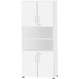 Schäfer Shop Select Kombischrank SET UP, 6 OH, B 800 x T 420 x H 2240 mm, weiß/weiß