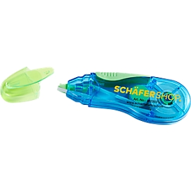 Schäfer Shop Select Korrekturroller Grip, blau/grün, mit Band L 5 m x B 5 mm