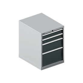 Schäfer Shop Select  ladekast 27-36, 4 schuifladen, tot 75 kg, B 564 x D 725 x H 800 mm, antracietgrijs/blank aluminium