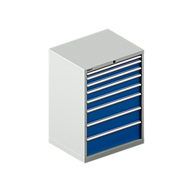 Schäfer Shop Select ladekast 36-27, 8 laden, tot 75 kg, B 717 x D 572 x H 1000 mm, lichtgrijs/lichtblauw