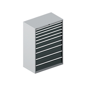 Schäfer Shop Select Ladekast  54-27, 10 laden, tot 75 kg, B 1023 x D 572 x H 1450 mm, wit/antracietgrijs.