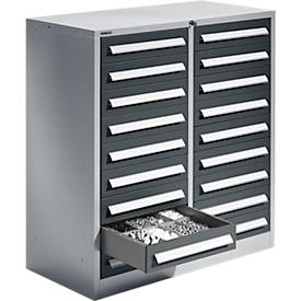 Schäfer Shop Select ladekast SF 180, 18 laden, wit aluminium RAL 9006 antracietgrijs RAL 7016