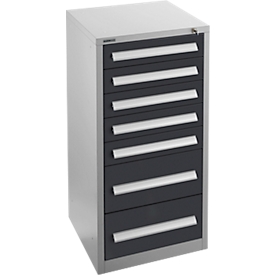 Schäfer Shop Select ladekast SF 70, 7 laden, wit aluminium RAL 9006 antracietgrijs RAL 7016