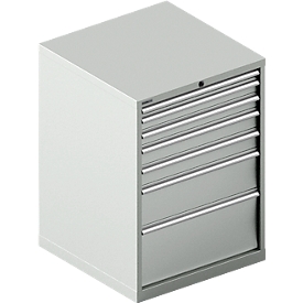 Schäfer Shop Select Ladekast WSK 54-36, staal, 7 laden, tot 200 kg, B 1023 x D 725 x H 1000 mm, lichtgrijs/lichtgrijs