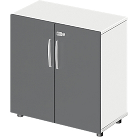 Schäfer Shop Select LOGIN cabinet, 2 file heights, W 800 x D 420 x H 788 mm, white/graphite