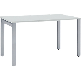 Schäfer Shop Select LOGIN escritorio, 4 patas, An 1200 x F 800 x Al 740 mm, aluminio gris claro/blanco