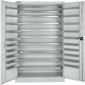 Schäfer Shop Select Magazinschrank, 10 Fachböden, ohne Ausstattung, B 1200 x T 500 x H 1935 mm, Stahl, lichtgrau