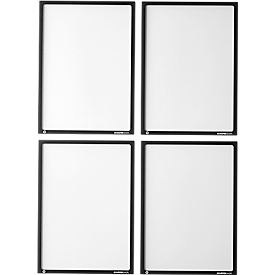 Schäfer Shop Select Magnetrahmen Recycling, für A4-Dokumente, UV-beständige aus bis zu 85% recycelter PET-Folie, schwarz, 4 Stück