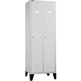 Schäfer Shop Select Materiaallocker met poten, cilinderslot, lichtgrijs/lichtgrijs