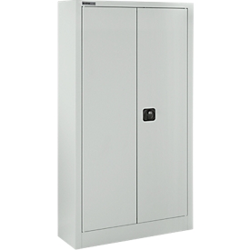 Schäfer Shop Select Material cabinet MSI 16408 , W 800 x D 400 x H 1535 mm, 3 shelves, steel, light gray RAL 7035