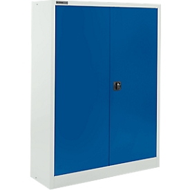 Schäfer Shop Select Material cabinet MSI 16412i, W 1200 x D 400 x H 1535 mm, 3 shelves, steel, light gray/enzian blue