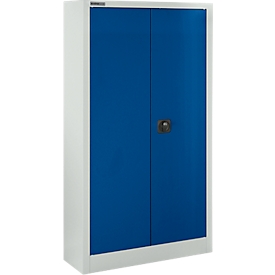 Schäfer Shop Select Materialschrank  MSI 16408i , B 800 x T 400 x H 1535 mm, 3 Böden, Stahl, lichtgrau/enzianblaub
