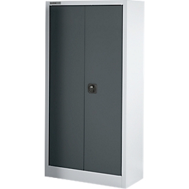 Schäfer Shop Select Materialschrank  MSI 16408i , B 800 x T 400 x H 1535 mm, 3 Böden, Stahl, Weißalu/anthrazitgrau