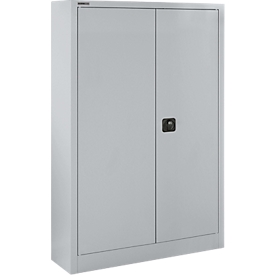 Schäfer Shop Select Materialschrank MSI 16409, B 950 x T 400 x H 1535 mm, 3 Böden, Stahl, weißaluminium RAL 9006