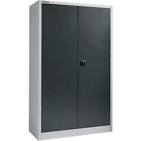 Schäfer Shop Select Materialschrank MSI 2512 S, B 1200 x T 500 x H 1935 mm, weißaluminium/anthrazitgrau 