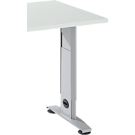 Schäfer Shop Select mesa extensible LOGIN, pie en C, rectangular, An 1000 x Pr 600 x Al 740 mm, gris claro
