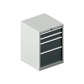Schäfer Shop Select  Meuble à tiroirs 27-27, 4 tiroirs, charge max. 75 kg, L 564 x P 572 x H 800 mm, gris anthracite/gris clair
