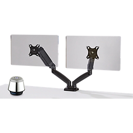 Schäfer Shop Select monitorarm MX8-124, voor 2 beeldschermen tot 24 inch + Bluetooth luidspreker Chroom