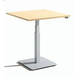 Schäfer Shop Select Monosäulen-Beistelltisch, elektrisch höhenverstellbar, B 800 x T 600 mm, Ahorn-Dekor