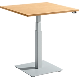 Schäfer Shop Select Monosäulen-Beistelltisch, elektrisch höhenverstellbar, B 800 x T 600 mm, Buche-Dekor