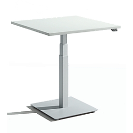 Schäfer Shop Select Monosäulen-Beistelltisch, elektrisch höhenverstellbar, B 800 x T 600 mm, lichtgrau