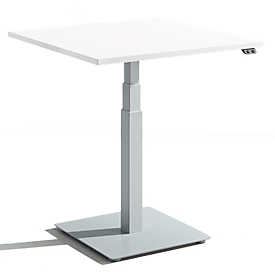 Schäfer Shop Select Monozuil-bijzettafel Start Off, elektrisch in hoogte verstelbaar, B 800 x D 800 mm, wit 