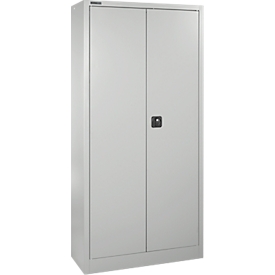 Schäfer Shop Select MS 2409 materiaalkast, met doorlopende geperforeerde roosterwanden, tot 50 kg/plank, B 950 x D 400 x H 1935 mm, lichtgrijs/lichtgrijs