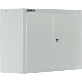 Schäfer Shop Select MS 750 wandkast, tweedeurs, met tussenlegbord, B 750 x D 320 x H 600 mm, staal, lichtgrijs/lichtgrijs