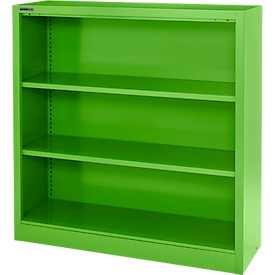 Schäfer Shop  Select MS iCOLOUR boekenkast - plaatstaal - 3 OH - B 950 x D 400 x H 1215 mm - appelgroen RAL 6018