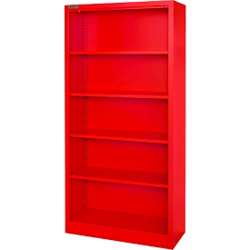 Schäfer Shop  Select MS iCOLOUR boekenkast - plaatstaal - 5 OH - B 950 x D 400 x 1935 mm - rood RAL 3020