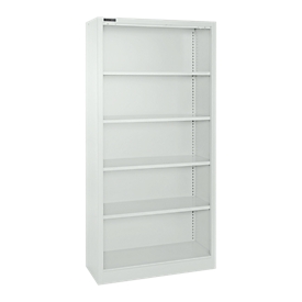 Schäfer Shop  Select MS iCONOMY stalen boekenkast, 5 OH, B 800 x D 400 x H 1935 mm, lichtgrijs RAL 7035