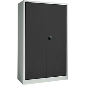 Schäfer Shop Select MSI 2512 opbergkast, 5 ordnerhoogtes, 4 tussenlegborden, cilinderslot, B 1200 x D 500 x H 1935 mm, lichtgrijs/antracietgrijs