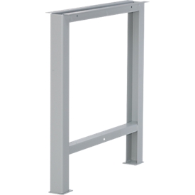 Schäfer Shop Select onderstel voor werkblad, niet in hoogte verstelbaar, D 665 x H 800 mm, blank aluminium RAL 9006