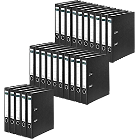 Schäfer Shop Select Ordner, DIN A4, Rückenbreite 50 mm, 25 Stück, Polypropylen und Recyclingpapier, schwarz