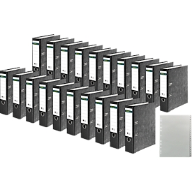 Schäfer Shop Select Ordner, DIN A4, Rückenbreite 80 mm, 20 Stück + GRATIS 1 PP-Ordner-Register A-Z,