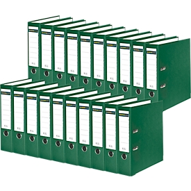 Schäfer Shop Select Ordner, DIN A4, Rückenbreite 80 mm, 20 Stück, Polypropylen und Recyclingpapier, grün