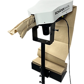 Schäfer Shop Select papiervulsysteem, tot 85 m/min, voetpedaal, L910×B910×H1620 mm, 19 kg, zwart en wit