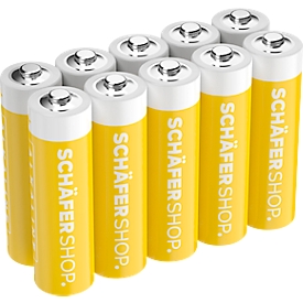 Schäfer Shop Select Piles alcalines, Mignon AA, 1,5 Volt, 10 pièces