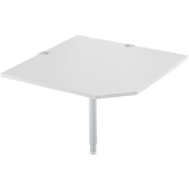 Schäfer Shop Select placa angular del sistema, CAD, pie, W 1000 x D 1000 mm, aluminio blanco/blanco
