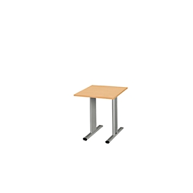 Schäfer Shop  Select Planova vergadertafel, vierkant, 800 x 800 mm, beukendecor, accentlijsten blank alu 